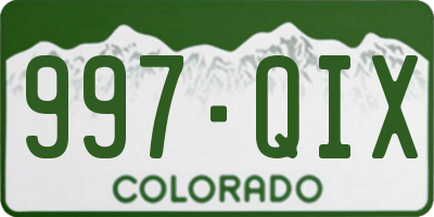 CO license plate 997QIX