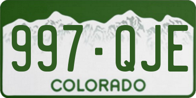 CO license plate 997QJE