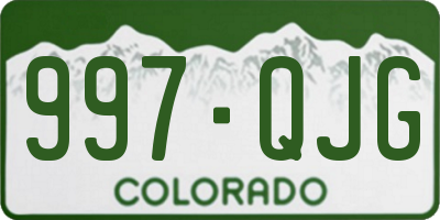 CO license plate 997QJG
