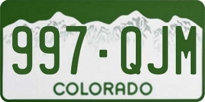 CO license plate 997QJM