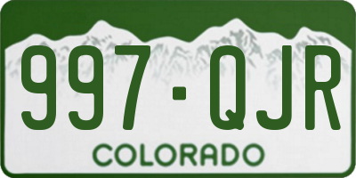 CO license plate 997QJR