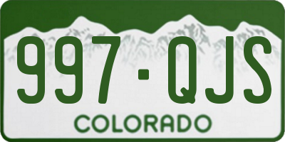 CO license plate 997QJS