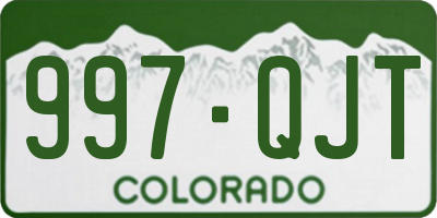 CO license plate 997QJT