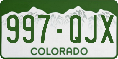 CO license plate 997QJX