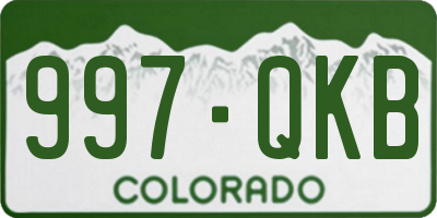 CO license plate 997QKB