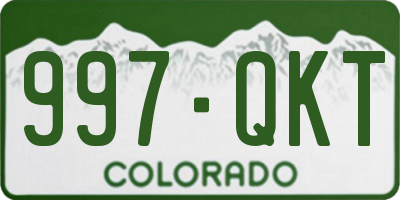 CO license plate 997QKT