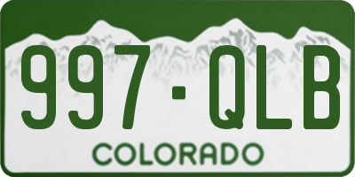 CO license plate 997QLB