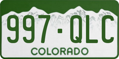 CO license plate 997QLC