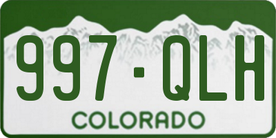 CO license plate 997QLH