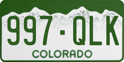 CO license plate 997QLK