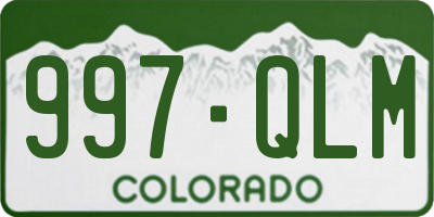CO license plate 997QLM