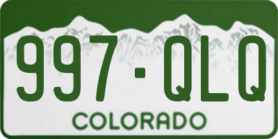 CO license plate 997QLQ