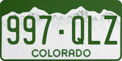 CO license plate 997QLZ