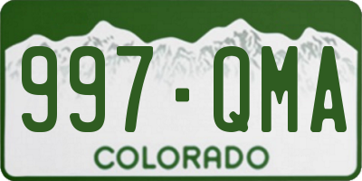 CO license plate 997QMA