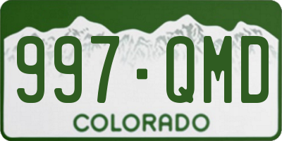 CO license plate 997QMD