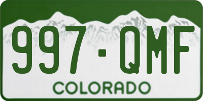 CO license plate 997QMF