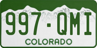 CO license plate 997QMI