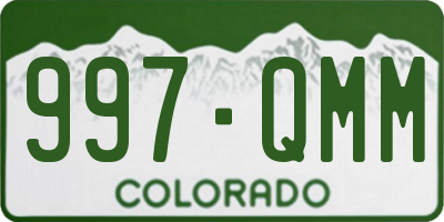 CO license plate 997QMM