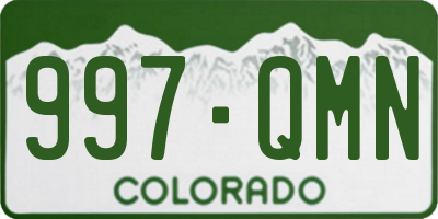 CO license plate 997QMN
