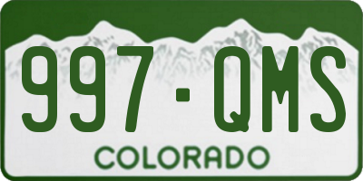 CO license plate 997QMS