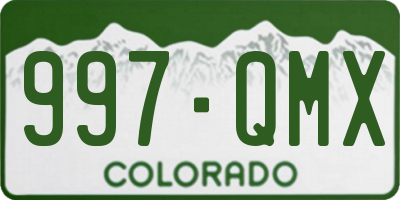 CO license plate 997QMX