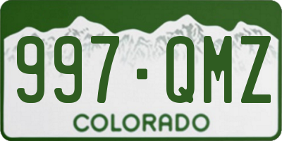 CO license plate 997QMZ