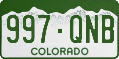 CO license plate 997QNB