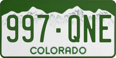CO license plate 997QNE