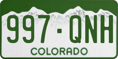 CO license plate 997QNH