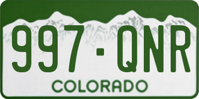 CO license plate 997QNR