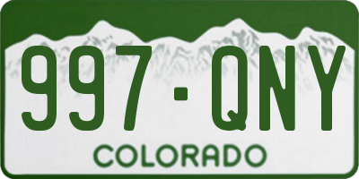 CO license plate 997QNY