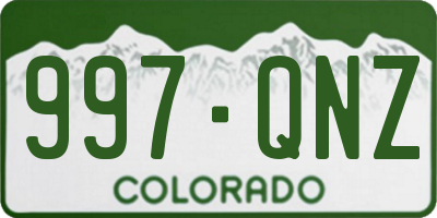 CO license plate 997QNZ