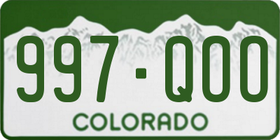 CO license plate 997QOO