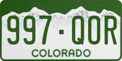 CO license plate 997QOR