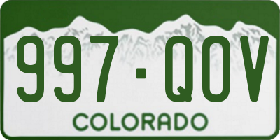 CO license plate 997QOV