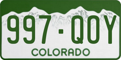 CO license plate 997QOY