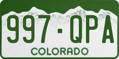 CO license plate 997QPA