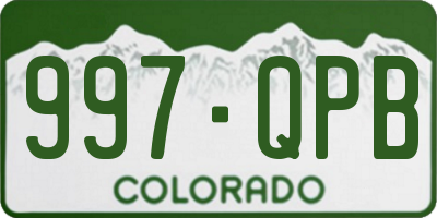 CO license plate 997QPB