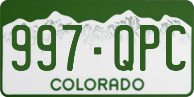 CO license plate 997QPC