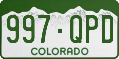 CO license plate 997QPD