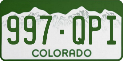 CO license plate 997QPI