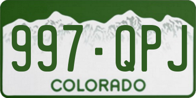 CO license plate 997QPJ