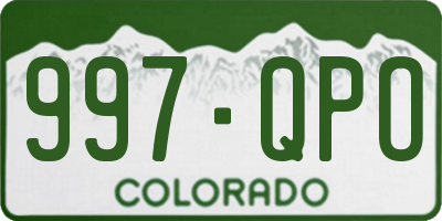 CO license plate 997QPO