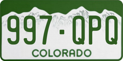 CO license plate 997QPQ