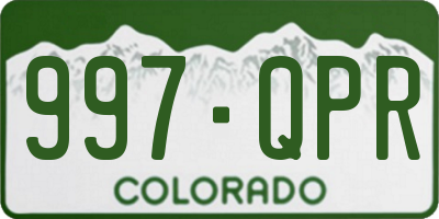 CO license plate 997QPR