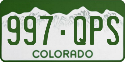 CO license plate 997QPS