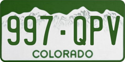 CO license plate 997QPV