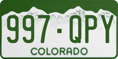 CO license plate 997QPY