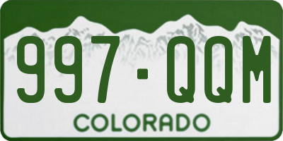 CO license plate 997QQM