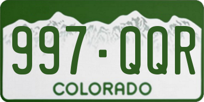 CO license plate 997QQR